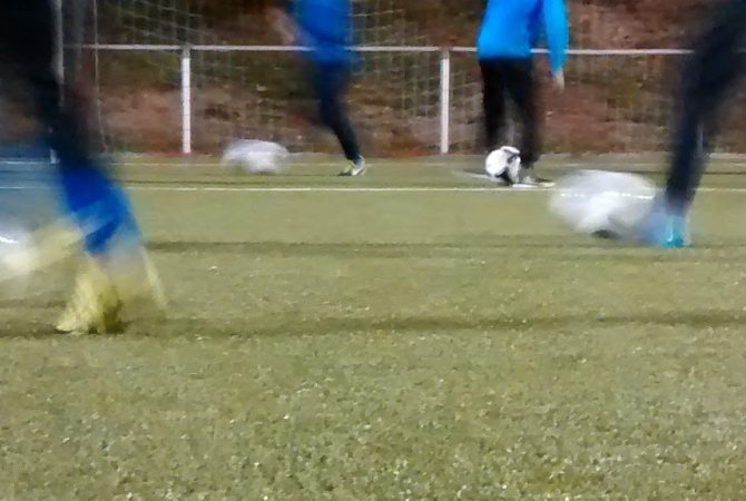 Aufwärmen vor dem Spiel